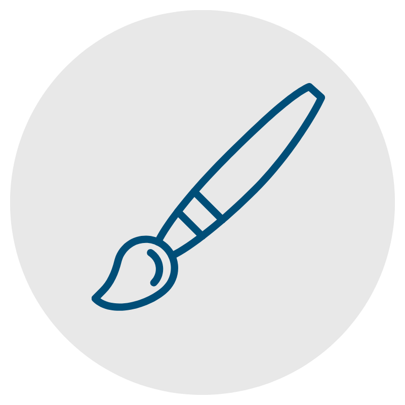 Paintbrush icon for choosing Christmas tree light wrapping styles and spacing in a lighting calculator